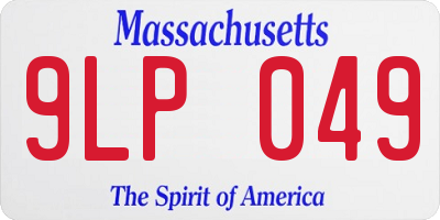 MA license plate 9LP049