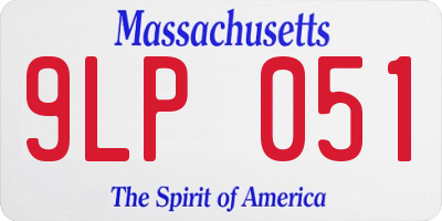 MA license plate 9LP051