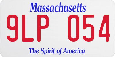 MA license plate 9LP054