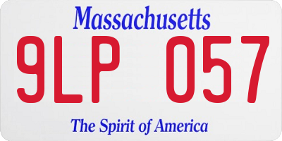 MA license plate 9LP057