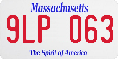MA license plate 9LP063