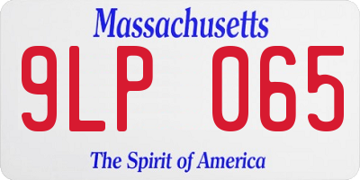 MA license plate 9LP065