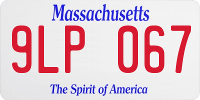 MA license plate 9LP067