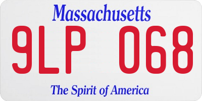 MA license plate 9LP068