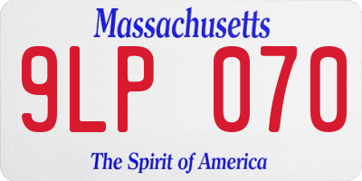 MA license plate 9LP070