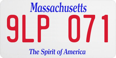 MA license plate 9LP071