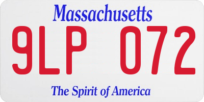MA license plate 9LP072