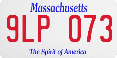 MA license plate 9LP073