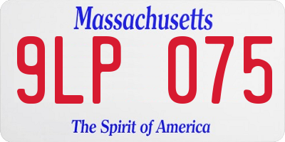 MA license plate 9LP075