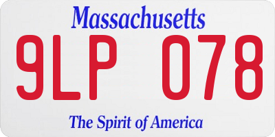 MA license plate 9LP078