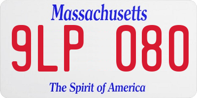 MA license plate 9LP080