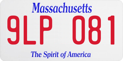 MA license plate 9LP081