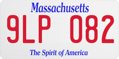 MA license plate 9LP082
