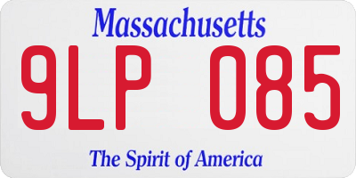 MA license plate 9LP085