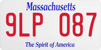 MA license plate 9LP087