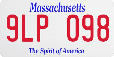 MA license plate 9LP098