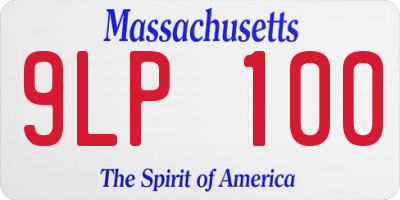 MA license plate 9LP100