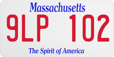 MA license plate 9LP102