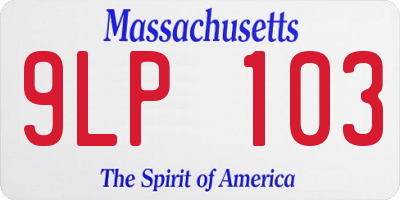 MA license plate 9LP103