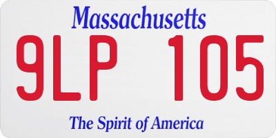 MA license plate 9LP105