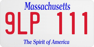 MA license plate 9LP111