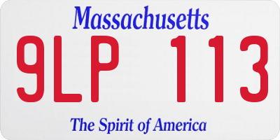 MA license plate 9LP113