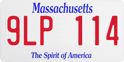 MA license plate 9LP114