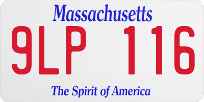 MA license plate 9LP116