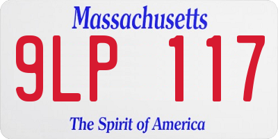 MA license plate 9LP117