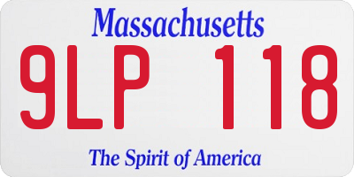 MA license plate 9LP118