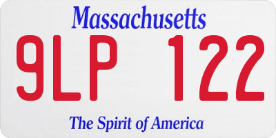 MA license plate 9LP122