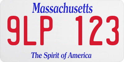 MA license plate 9LP123