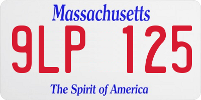 MA license plate 9LP125