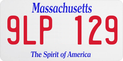 MA license plate 9LP129