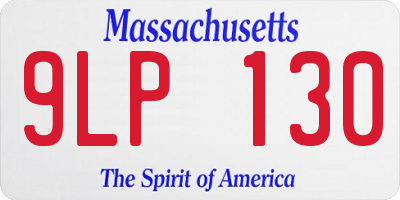 MA license plate 9LP130