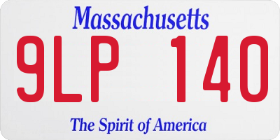 MA license plate 9LP140