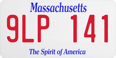 MA license plate 9LP141