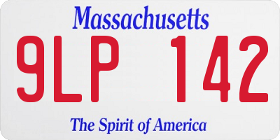 MA license plate 9LP142