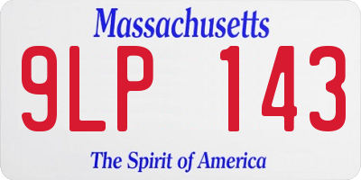 MA license plate 9LP143