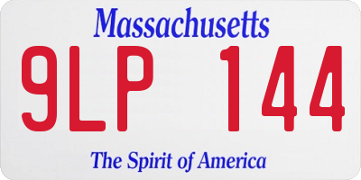 MA license plate 9LP144