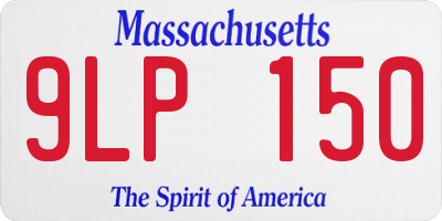 MA license plate 9LP150