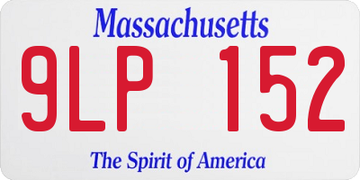 MA license plate 9LP152