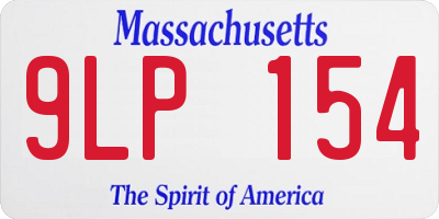 MA license plate 9LP154