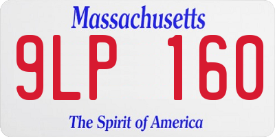 MA license plate 9LP160