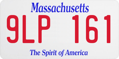 MA license plate 9LP161