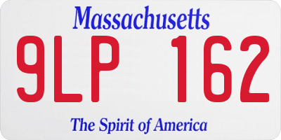 MA license plate 9LP162