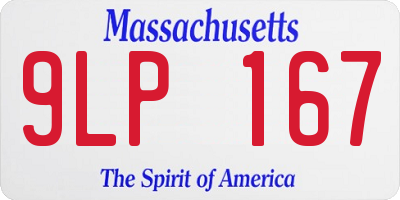 MA license plate 9LP167