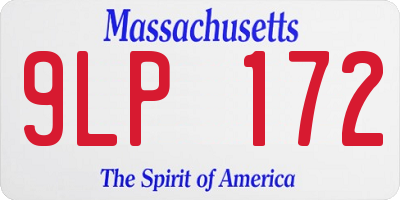 MA license plate 9LP172