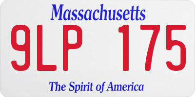 MA license plate 9LP175