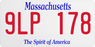 MA license plate 9LP178